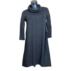 Saturday Sunday Anthropologie Cowl Neck Charcoal Grey Long Sleeve Dress